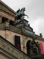 Sculpture of man on horseback outside National Gallery