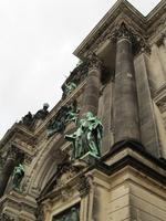Berliner Dom entryway showing two bronze statues at upper right of door