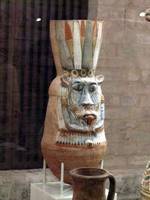 Wine vessel in shape of Egyptian god Bes