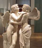 Marble statue: Amor and Psyche