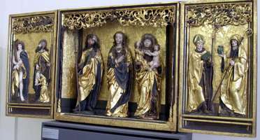 3-D Triptych of holy family