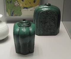 Two green jade jars