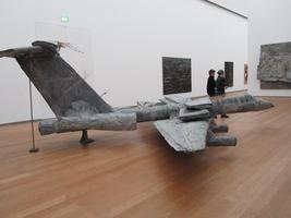 Large airplane (about 5 meters long) that appears to be made of papier-machê