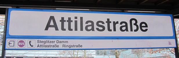 Sign at Attilastraße S-Bahn station