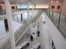 View from upper floor, clearly showing X-crossing staircases