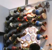 Wall display of ceramics from Turkey