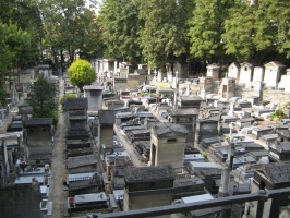 long view of many graves