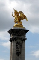 gilded statue of winged horse