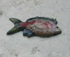closeup of ceramic fish