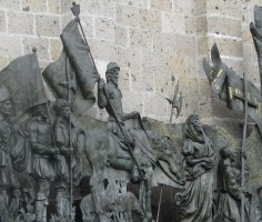 closeup of military statuary