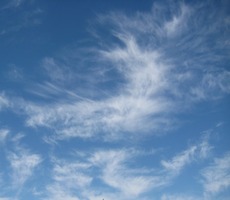 feathery clouds