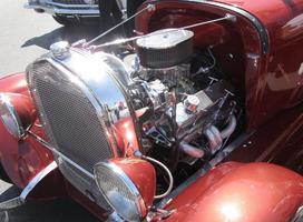 Closeup of a classic car engine