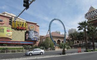 Exterior Sahara casino; showing Nascar Ride loop