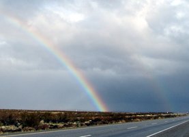 Double rainbow; taken from Hwy 58 in California
