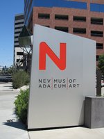 Nevada Museum of Art Logo; letters are grouped oddly