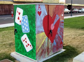 Box painted with playing cards