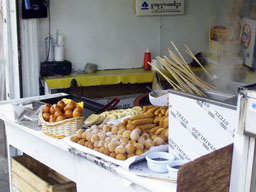 Sidewalk food stand 