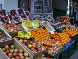 Sidewalk fruit stand