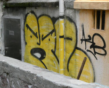 graffiti angry face