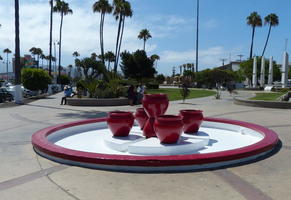 Large red bowls (sculpture in central plaza)