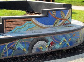 Mosaic of fish and plants