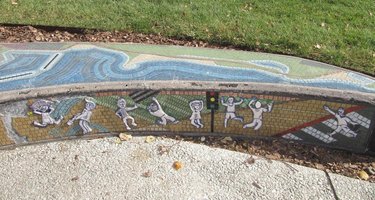 Long view of mosaic of children at play