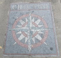 Compass rose embedded in pavement