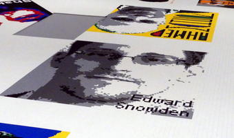 Image of Edward Snowden, made of Lego pieces