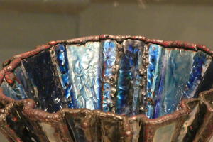 Closeup interior enameled bowl