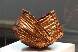 Crumpled copper foil bowl