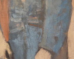 Closeup of brushwork on Saltimbanques