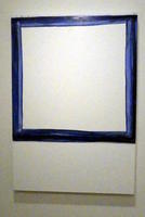 White canvas with thick blue border around top 3/4 (like a window frame)