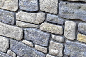 Wall of irregularly shaped stones