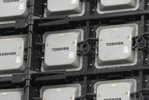 Closeup of units in back of Jumbotron