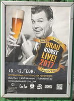 Pseudo-retro poster of man in black and white holding beer glass in full color