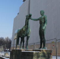 Sculpture of man and horse