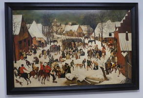 Winter scene with many people