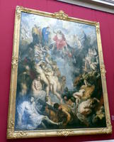 Large religious artwork with many nude people.