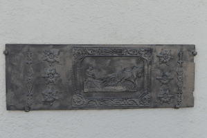 Plaque showing ox plowing field