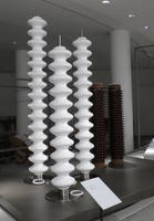 Tall radio in shape of abacus beads stacked vertically