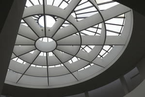 Concentric circles in ceiling of museum