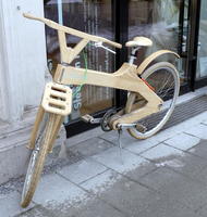 Bicycle with frame made of wood