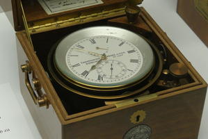 Close-up of ship's chronometer