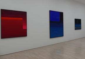 Abstracts in red and blue, rectangular shapes