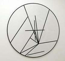 Circular painting with intersecting lines inside