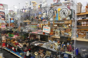 Fake gift shop stocked with large array of knick-knacks.