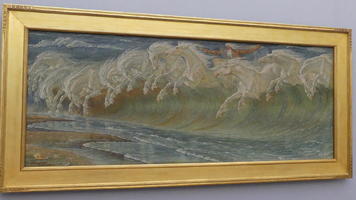 Neptune and horses shaped like a wave