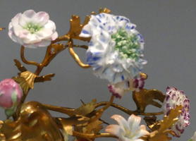 Closeup of porcelain flowers