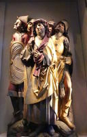 Sculpture of crowd of middle ages people