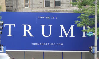 Coming 2016 TRUMP (sign for Trump hotel DC)